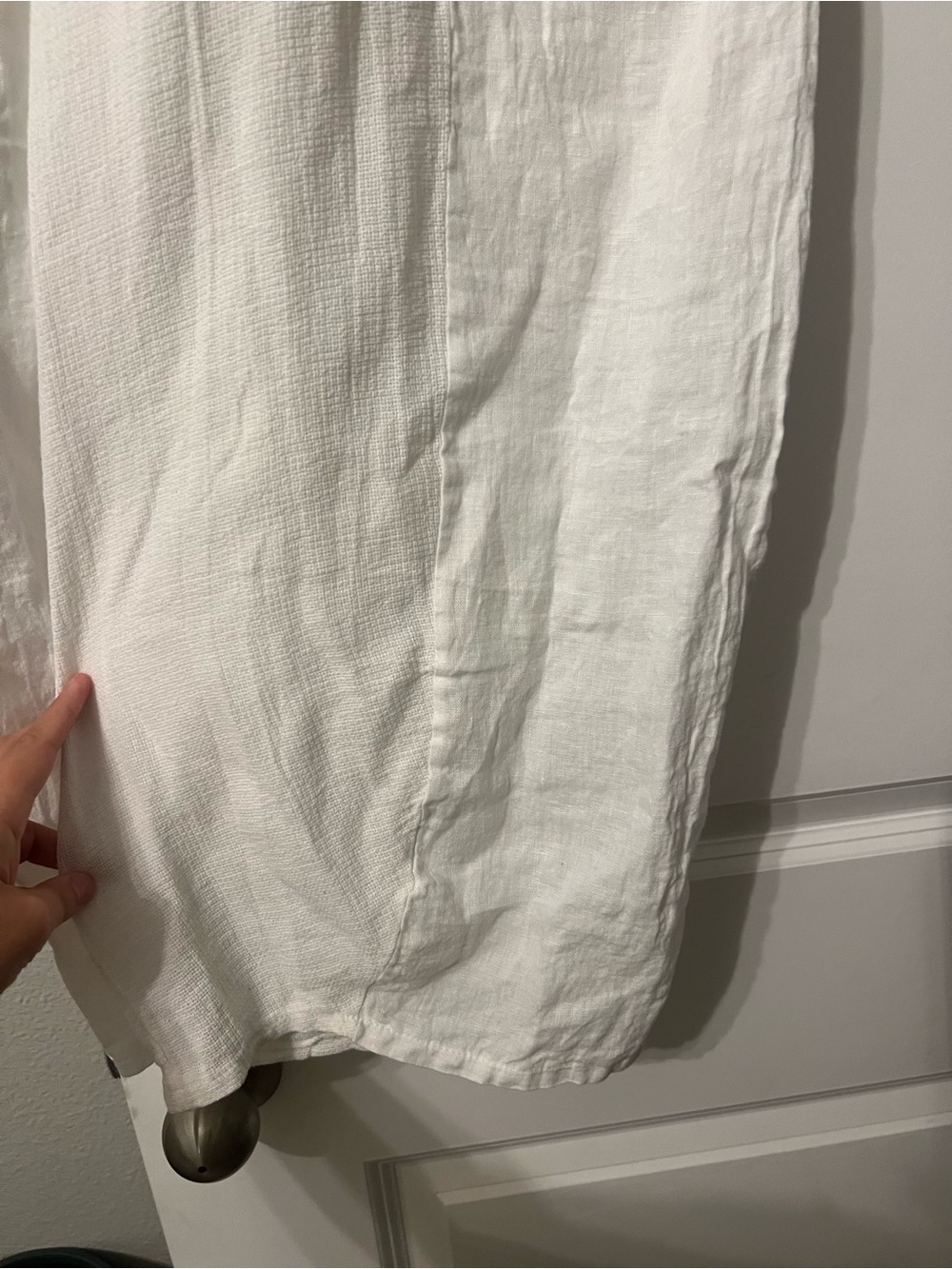 Marisima Italian White Wide-Leg Linen Pants - Picture 3 of 7